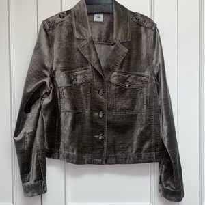 Grey Velvet Crop Jacket Cabi EUC